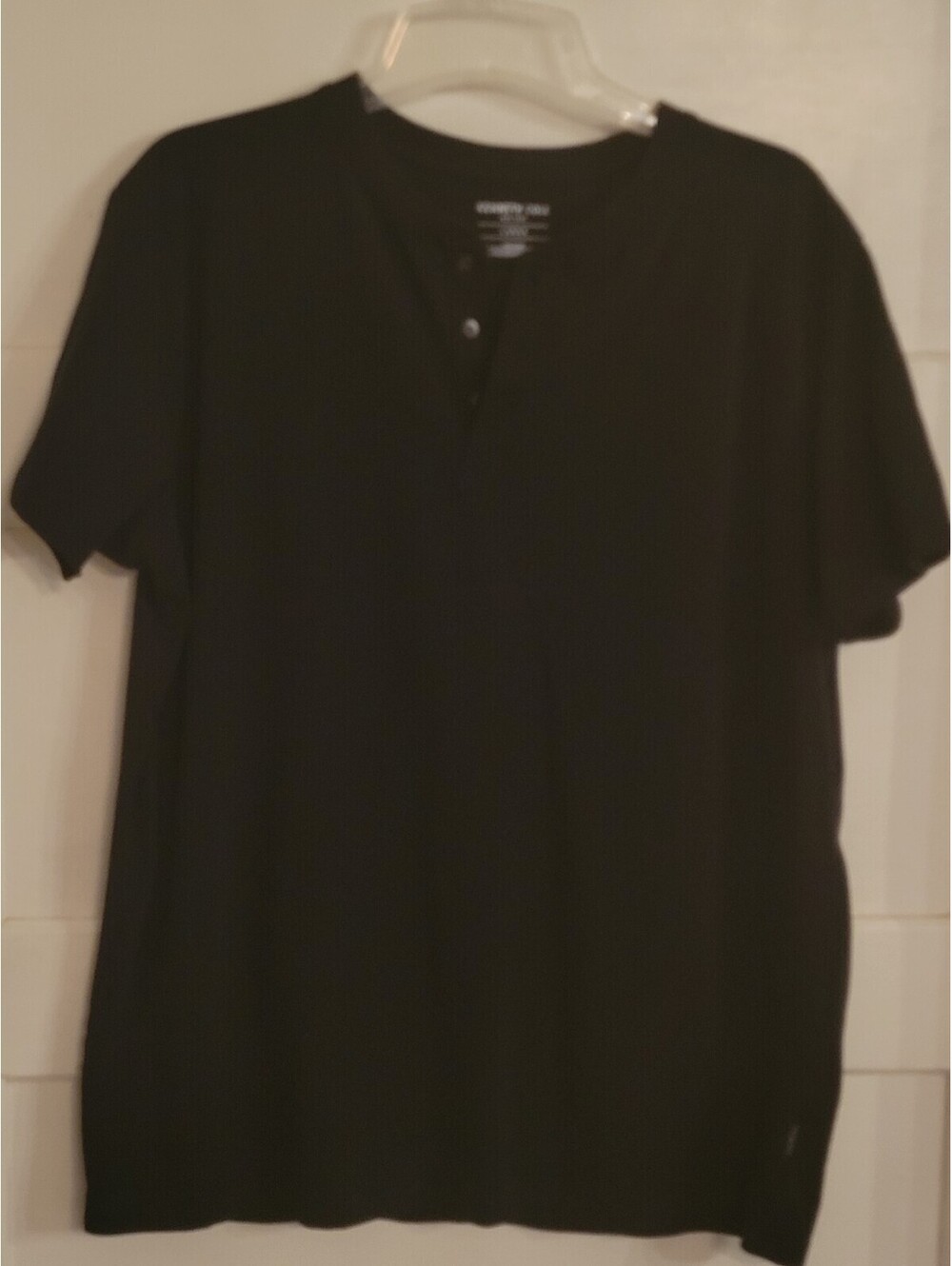Kenneth Cole Men's Techni-Cole Lightweight Knit 3 Button Shirt Large Black